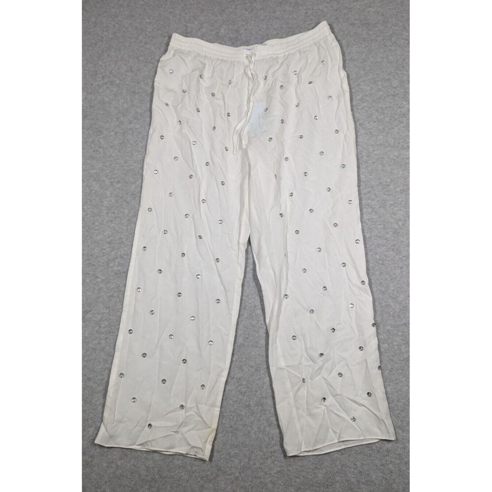 Hill House Women Pajama Pants XL NWT Jewel Jammie‎ Pant Rhinestones All Over